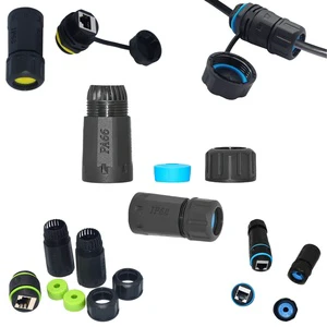 Industrial Grade M23 RJ45 Waterproof Panel Mount Connector with Shielding Waterproof Coupler for POE Camera