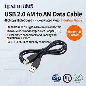 OEM USB 2.0 Type A Male to Male Cable High Speed Double Head Data Wire Shielded Cable Industrial Data Harness