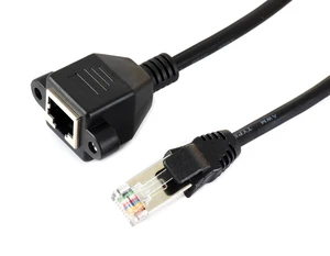 Ethernet Extension Cable Nickel Plated Iron Shell Effective Anti Interference Shielding Network Cord