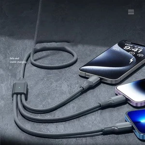 Custom Logo 3 in 1 Fast Charging Cable 100W USB Type C Cable for Android Mobile Accessories