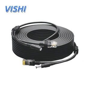 Vishi 8-Core Durable Outdoor Waterproof DC Extension Network Cable 2-in-1 Power & Video Integrated Security Camera Cable