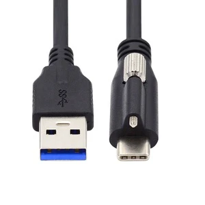 5Gbps Panel Mount USB 3.1 Type-C Single Screw Locking Connector to USB Data Cable for Industrial Camera