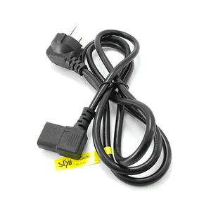 Sipu Factory Manufactures Wholesale Power Cables 1.5M 90° Bend IEC C13 to EU Plug OEM Welcome for Mechanical Equipment