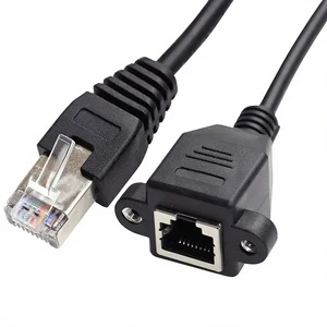 Factory RJ45 8P8C FTP STP UTP Cat 5e Male Female Screw Ethernet LAN Network Extension Cable Cord