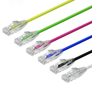 Slim Cat6 UTP PVC Jacket Ethernet Cable Gold Plated Connectors Snagless Design CMG Fire Rated 12-Month Warranty
