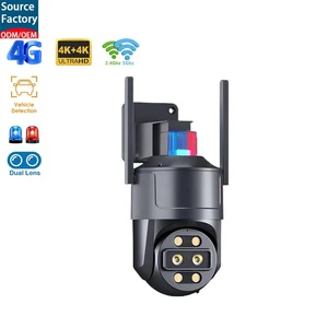 8MP 4K+4K Dual Lens 4G Sim Card Security Camera Outdoor AI Human Detection Auto Tracking PTZ Wireless Waterproof CCTV IP Camera