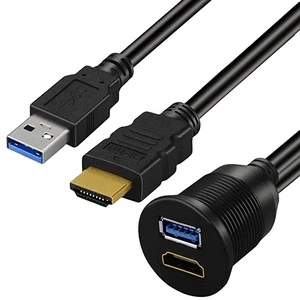 2M USB 3.0 HD MI Mount Cable 3A Fast Charging Pure Copper Material PVC Connector Braid Shielding For Camera USB 3.0 Male