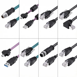 M12 D-code 4 Pin Network Cable M12 to Rj45 Industrial Cat5E High Flex Ethernet Cable Rj45/m12 Cable