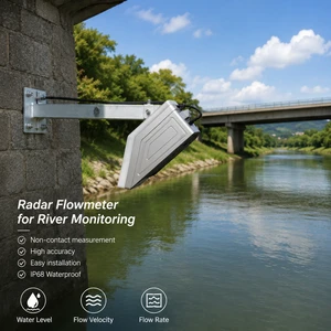 Radar Flow Meter Open Channel Water Velocity Level Sensor for River Monitoring Irrigation Canal Reservoir Hydrology Station