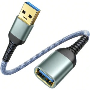 Long Extension Cord USB Extension Cable Factory Custom 3.0 3.2 5Gbps 1m 2m 3m Nylon Braided USB Male to Female Extension Cable