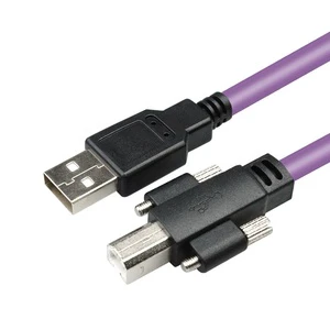 USB2.0 Print Cable USB Male to Square Port Male High Flexible Drag Chain Industrial Camera Data Extension Cable with Lock