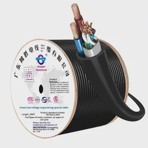 Factory Customized Weatherproof Ethernet Cable 4-core/8-core Oxygen-Free Copper Integrated Power & Network Cable