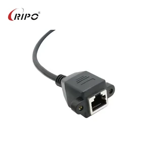 Cat5e/Cat6 Shielded RJ45 Copper Contact Nylon Housing Male to Female Panel Mount LAN Extension Cable 1m-50m