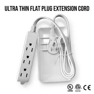 Wholesale Custom 3FT SJTW IEC Ultra Thin Flat Plug Extension Cord Wall Plate Power Strip For Home Office