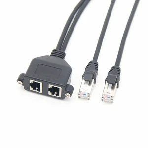 For Computers Cat 5e 6 Extender Cables Cabo Cord Dual Ports RJ45 Male to Female Screw Ethernet LAN Network Extension Cable