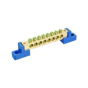 7-Pole / Hole Brass Din Rail Electrical Neutral Bar Link and Power Earthing Ground Bus Earth Bar at Wholesale Price