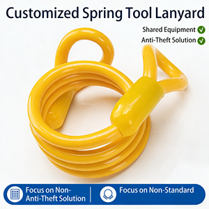GUOFENG Custom Spring Coiled Cord Security Cable Anti Theft Lanyard Durable Safety Protection Non Standard Customization ISO9001