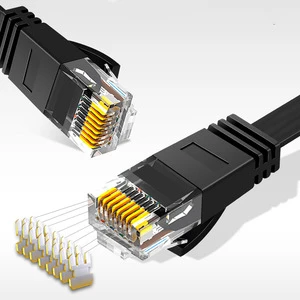 Customized Cable Manufacturer Flat Cat5E Cat6 Rj45 Patch Cord Ethernet Network Cable