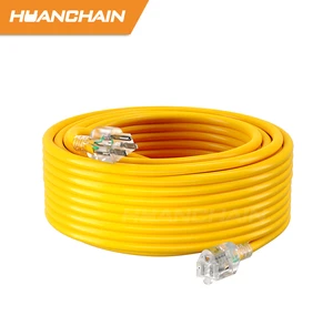 12/3 25ft Power Retractable Electrical Outdoor Heavy Duty Waterproof Yellow Extension Cord