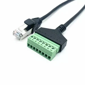 RJ45 Male-to-Female Network Extension Cable with Screw Holes CAT5 Ethernet Cable