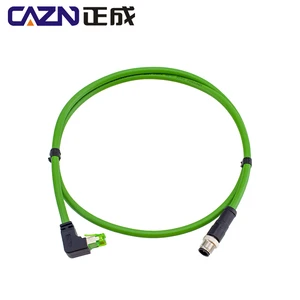 M12 D Code 4 Pins Male to RJ45 Male Cable CAT5E Industrial Ethernet Cable