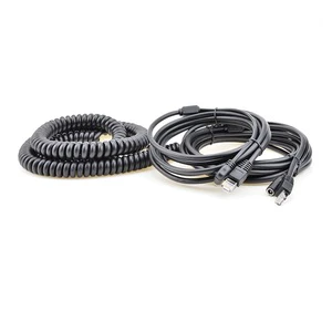 Custom RJ45 Network LAN Patch Cord Ethernet Curly Spiral Cat5e Power Extension Barrel Jack Plug Splitter Coiled Spring Cable