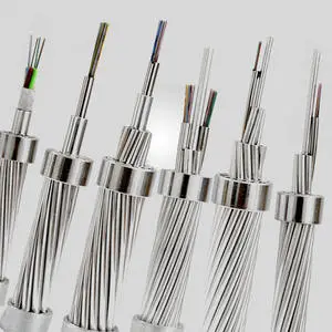 Wolf High Voltage 35kV Bare Conductor OPWG Fiber Optic Cable 24/36/48/96/144 Core G655C/G652D -25C~70C Price