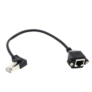 2025 RJ45 Cable Male to Female Screw Panel Mount Ethernet Network 8 Pin PVC Extension Cable 30cm