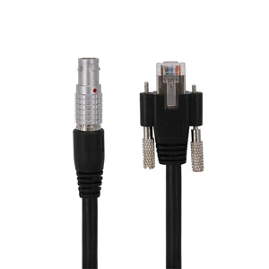 8pf Rj45 24AWG Solid Copper Screw Lock Horizontal Machine Vision GigE Cable PVC Jacket Industrial Camera Ethernet CAT6 Cable