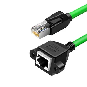 Factory Wholesale Cat5e Cat6 RJ45 Male to Female LAN Ethernet Network Extension Cable 8P8C Screw Panel Mount Copper Stranded
