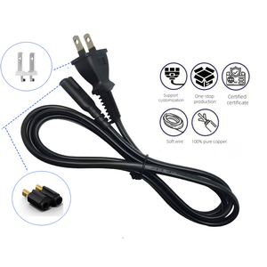 Safe Compliant 1.83m C7 Computer Home Appliance Industrial Power Cord IEC Plug 10A Rated IP20 Protection Durable Extension