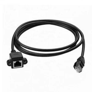 0.3m to 5m RJ45 Male to Female Screw Panel Mount Ethernet LAN Network Extension Cable (0.3m/0.5m/0.6m/1m/1.5m/2m/3m/5m)