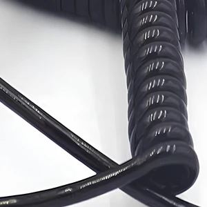 Retractable Spiral Spring Cable PUR/PVC Jacket 2 3 4 5 7 Core Flexible Multicore Stretchable Power Cord for Industrial Robot