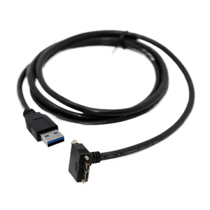 High Flexibility USB 3.0 Cable A/Micro-B Vision Machine Industrial Camera Connection Data Cable Elbow with Screw