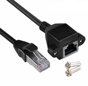 Extension Network Cable RJ45 Male to Female Extension Wire With Screw
