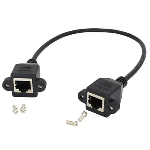 8Pin RJ45 Cable Female to Female Screw Panel Mount Ethernet LAN Network 8 Pin Extension Cable 0.3m 0.6m