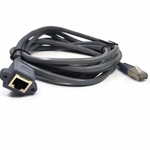 Cat 5 RJ45 Male to Female Screw Panel Mount Ethernet LAN Network Extension Cable 1.5m PVC