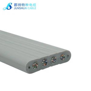 CCTV Traveling Cable TVVBG CAT6 CAT5E Elevator Network Cable 4Pairs With Wire Rope Flat Cable TVVBG STP SFTP Cable