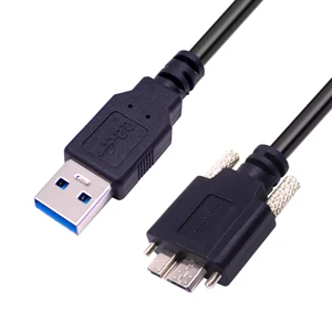 Micro-B Data Cable Machine Vision Usb 3.0 a to Micro B Plug With Locking Screw 1m 1.5m 3m 5m for Industrial Camera Micro B Cable