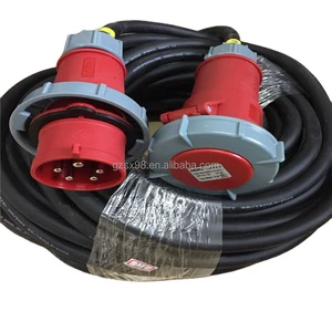 IP67 32A Connectors Flexible Rubber Power Cable with Copper Conductor Audio Electrical Supply