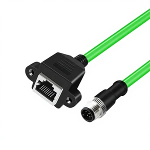 Factory Sale M12 to RJ45 Female Gigabit Extension Cable 4 Core A/D/X Code Male/Female Connectors Extended Network Cable