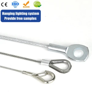 Factory Wholesale PVC Coated Steel Wire Rope Assembly Stainless Lanyard Safety Cable Wire Rope Thimble Eye