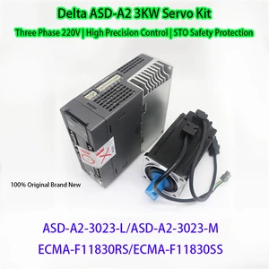 Original Delta ASD-A2-3023-L/M Three-Phase Servo Driver + ECMA-F11830RS/SS 3kW Servo Motor 3000RPM High Precision Industrial