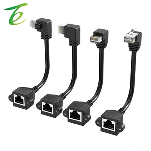 Network Cable Extension Cable 6 Category 6 Gigabit Male-to-female Elbow 90-degree Rj45 Twisted-pair Network Cable with Ears