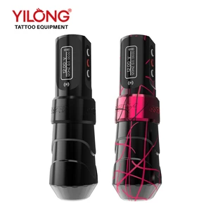 Yilong Rotary Tattoo Machine Camouflage 2000mAh Battery Tattoo Pen Machine Wireless Lcd Display Tattoo Gun with Rca Connector