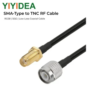 SMA-Type to TNC 50 Ohm Double Braided Copper Shield RG58 Low Loss Antenna Extension Cable for WiFi Router & Antenna Systems