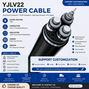 High Quality 8.7/15kV YJLV22 3 Core STA Armored Aluminum Power Cable XLPE Insulation 15kV High Voltage Cable Manufacturer