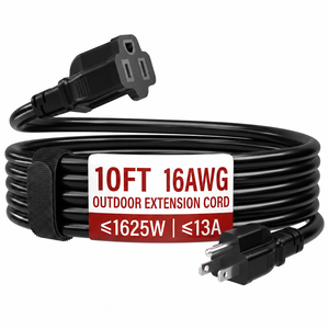 Linsheng UL Listed 10/20/25/50FT 16/3 SJTW Outdoor Extension Cord Flame Retardant 3 Prong Power Cord for Yard Maintenance