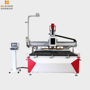 Precision Wood Engraving 3-Axis CNC Router Machine Automatic Linear Tool Changer (ATC) Syntec Single Vacuum Worktable PLC Pump