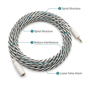 Wholesale TCP Smart Water Leak Detector White 4mm Flexible Sensing Rope Reusable 3.5mm Plug Data Center Water Leak Sensor Cable